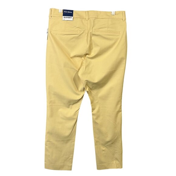 Old Navy Womens High-Rise Pixie Skinny Ankle Pants Size 14 Yellow Stretch Fabric - Picture 2 of 12